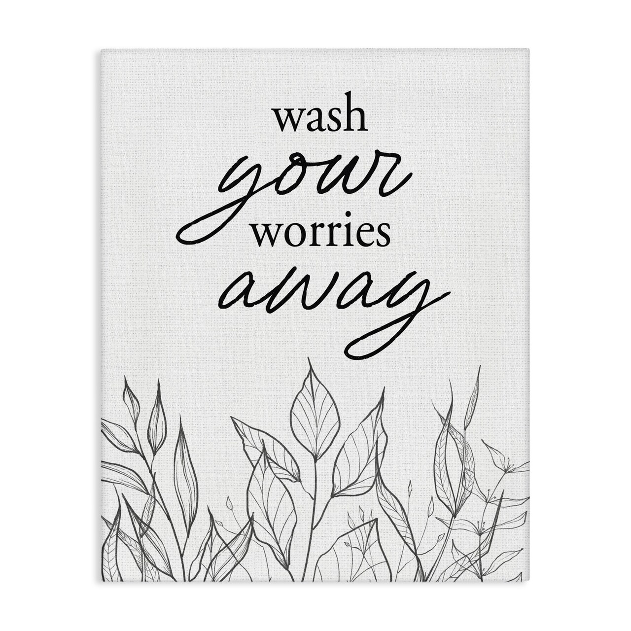 Stupell Industries Wash Your Worries Away Minimalist Canvas, design by Lettered and Lined